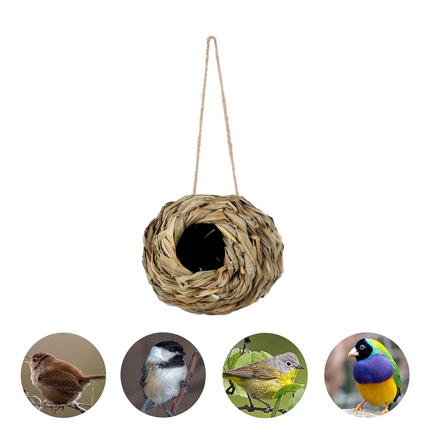 Hummingbird Nest Bird Nest Weaving Grass Bird House Outdoor Hanging, Hummingbird House, Bird House, Blue Bird House, Outdoor Gardening Decoration