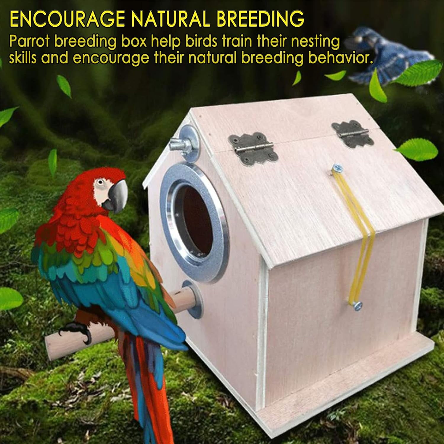 kathson Parakeet Nest Box Bird Nesting House Parrot Breeding Mating Box for Lovebirds Cockatiel Budgie Finch parrotlets-XL
