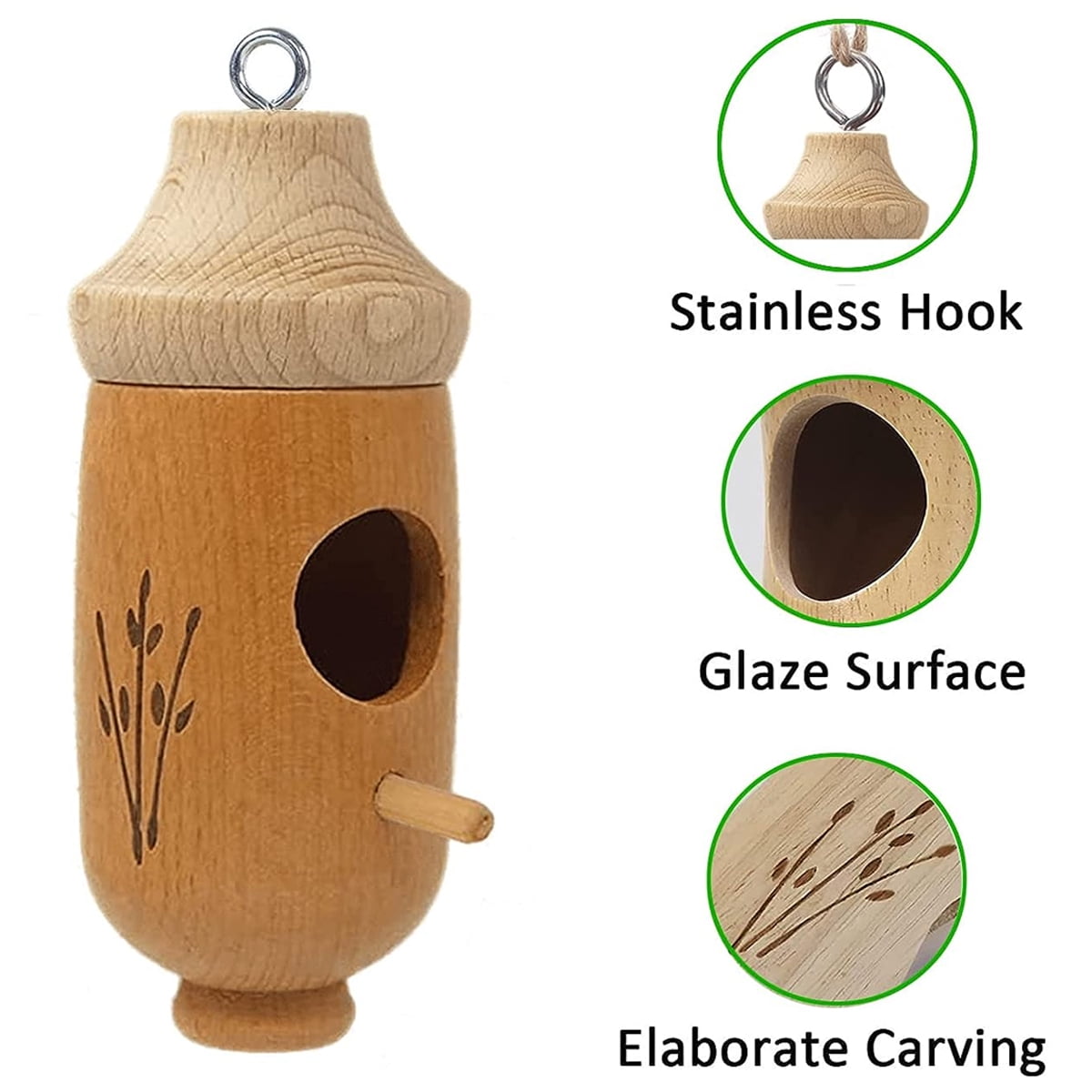 IFCOW 3x Natural Wood Hummingbird House,Hummingbird Houses on clearance, Outside Hanging Hummingbird Nesting Nest,Hummingbird houses