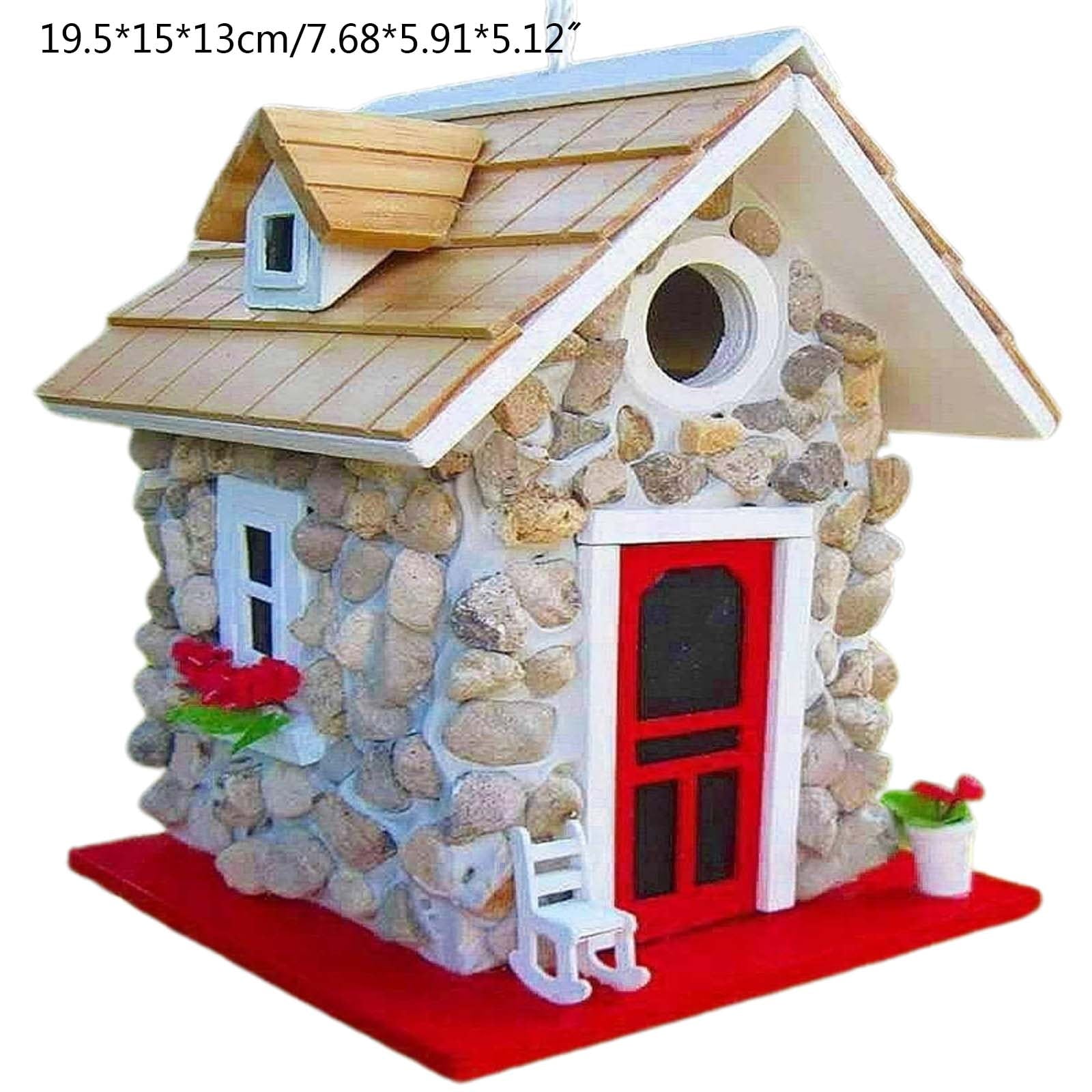 ZPAQI Wooden Bird Houses Wild Birds Home Small Bird Nest for Outdoor Garden Birdhouse