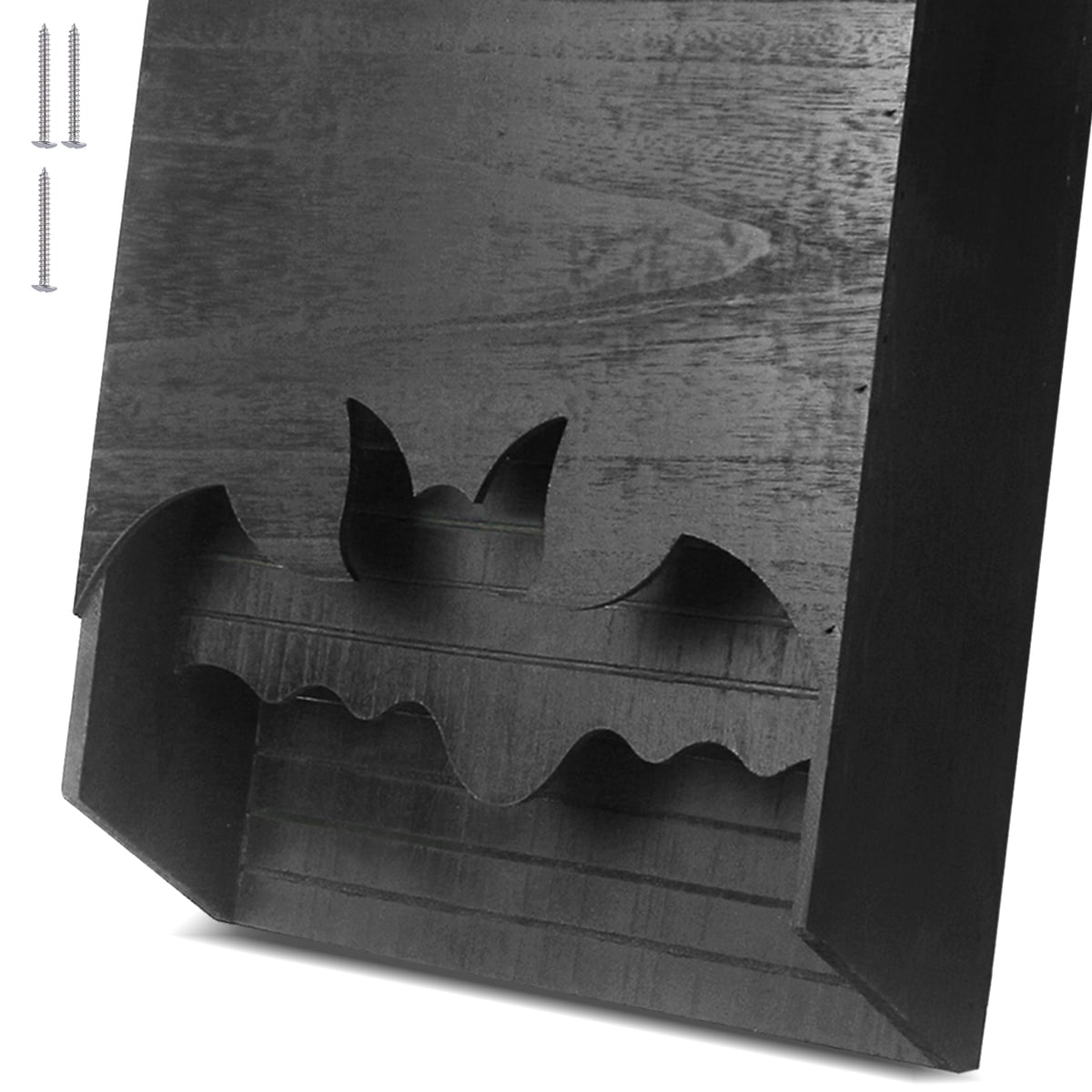 Gamexcel Bat House Double Chamber Handcrafted Wooden Box - Black, Large 17x13x4.3in for Outdoors