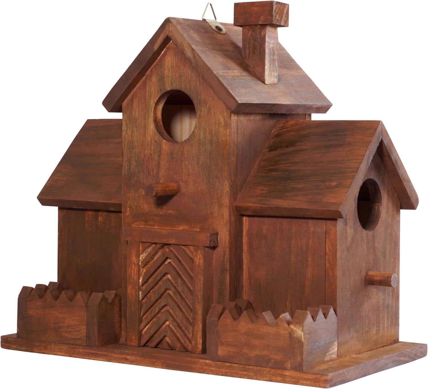 VASGOR Bird Houses for Outside with Bird Feeder, Outdoor 3 Hole Bird House Room for 3 Bird Families Bluebird Finch Cardinals Hanging Birdhouse for Garden