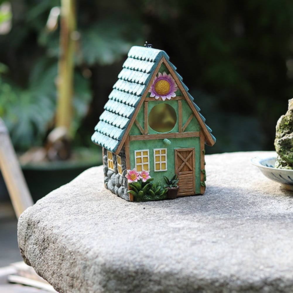 Outdoor Hanging Bird Nests, Hummingbird Houses, Garden Tree Decorations, Resin Ornaments (Simulated House)