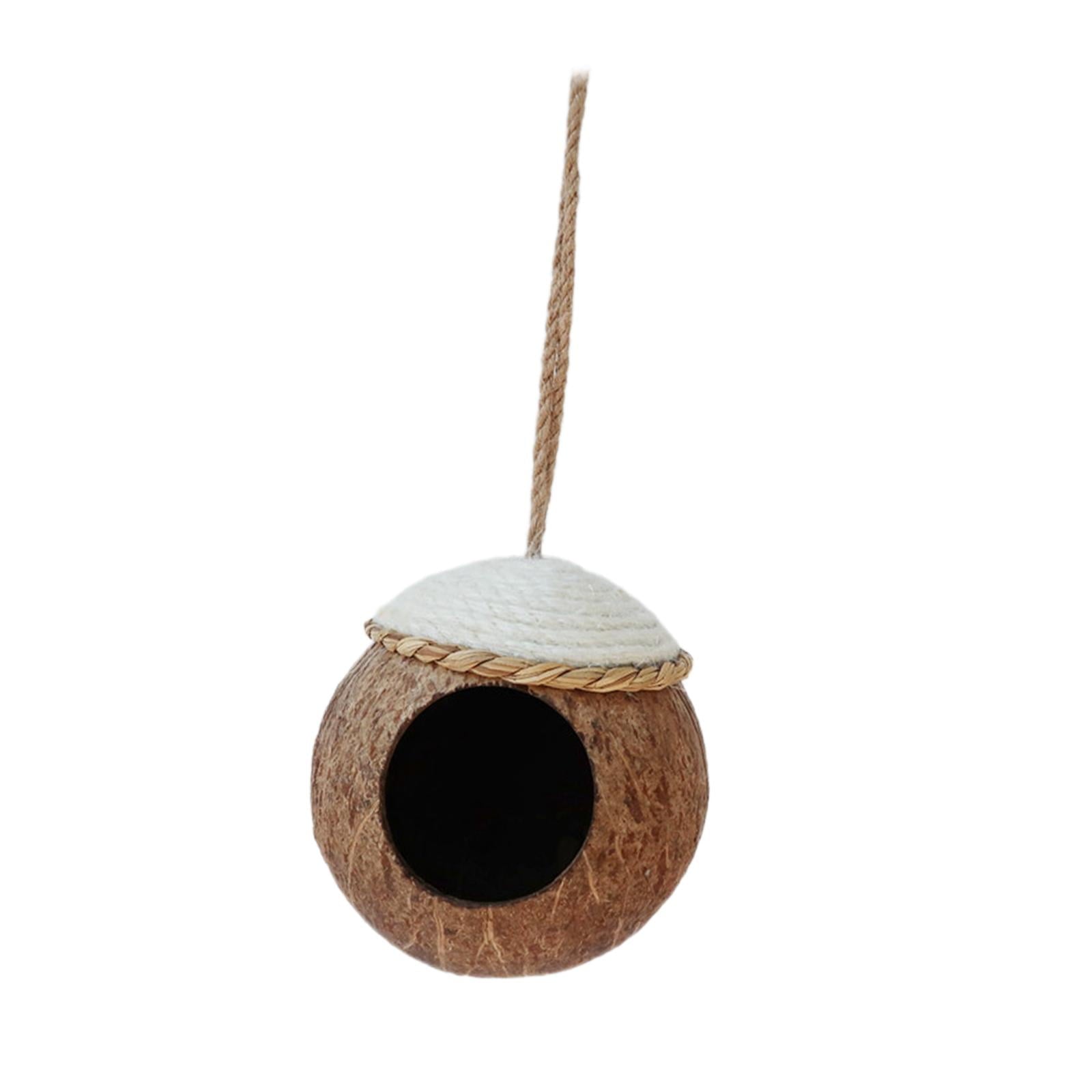perfeclan Coconut Shell Birds Nest, Hanging Bird House, Outside Birds Hut,Small Animals House, Bird Cage for Budgies Parakeet Canary