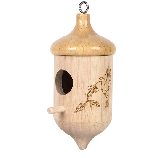 Ashosteey Wooden Hummingbird House for Outside Hanging Humming Bird Nest Garden Gifts Window Decoration for Nature Lovers,Season Wood Bird House Hummingbird nest Gifts for Gardeners