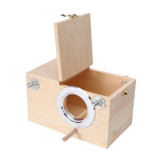 Etereauty Nest Box Bird Birds Nesting Wooden Parakeet House Decoration Nests Cages Boxes Cockatiel Finch Pet Case Breeding