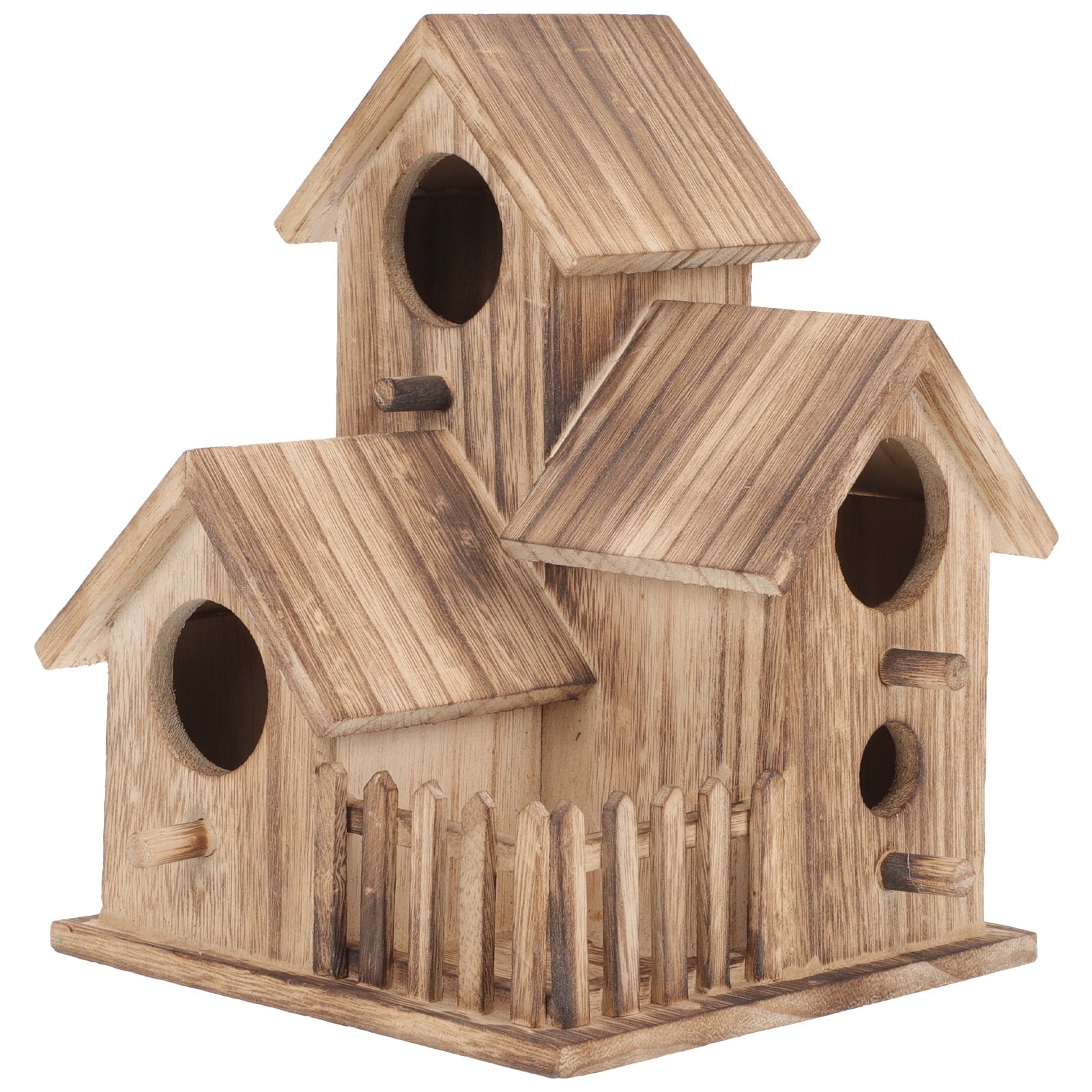 Free Standing Bird Feeder,Cockatiel Nesting House Outdoor Bird House Outdoor Garden Bird House Wood Parakeet Nest