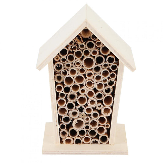 House, Wooden Bee House, Quality Natural Wood Tubular Channels Decorate Gardens For Bees Backyard Insects