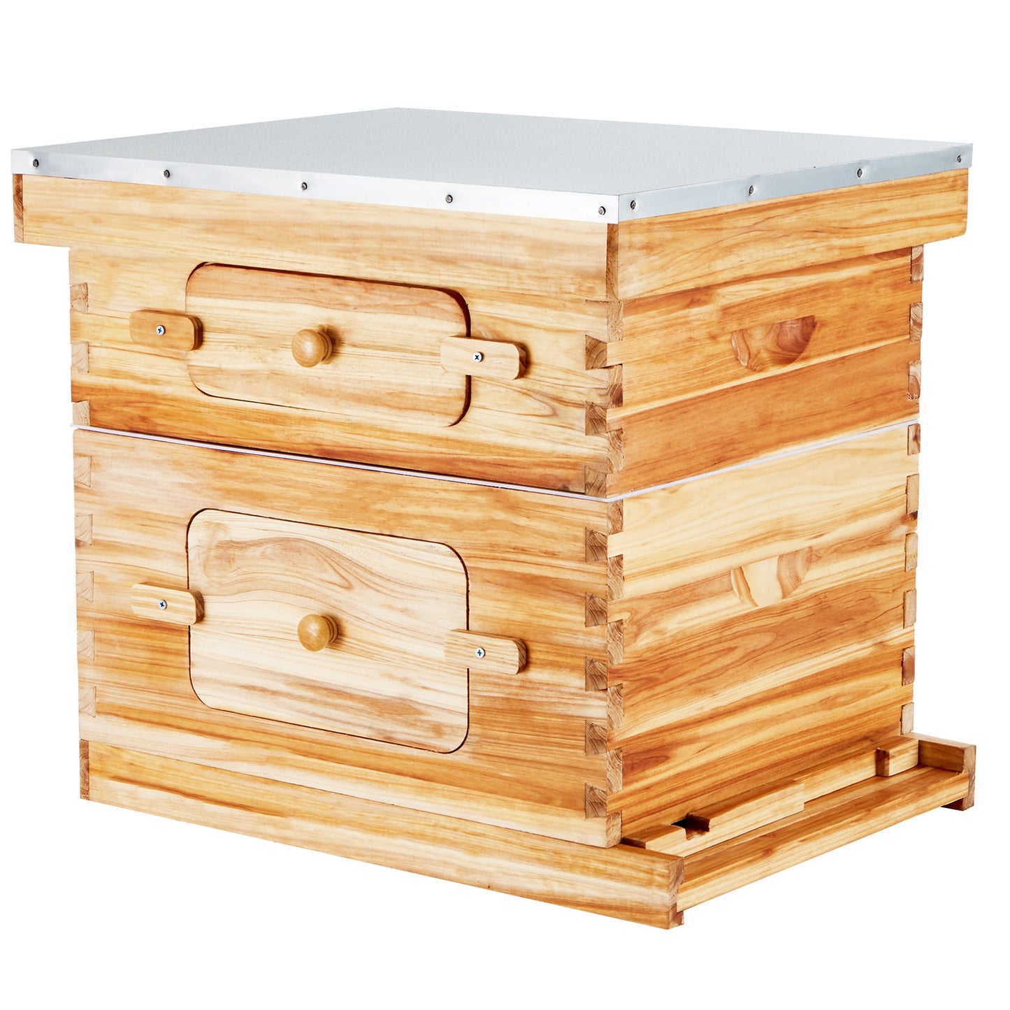 KFFKFF Bee Hive Langstroth Kit 10 Deep & 10 Medium Frames with Acrylic Windows