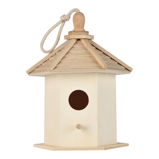 Lanhui Outside Wooden Bird House, Ventilation Hanging Bird House for Small Bird Chickadees Sparrows