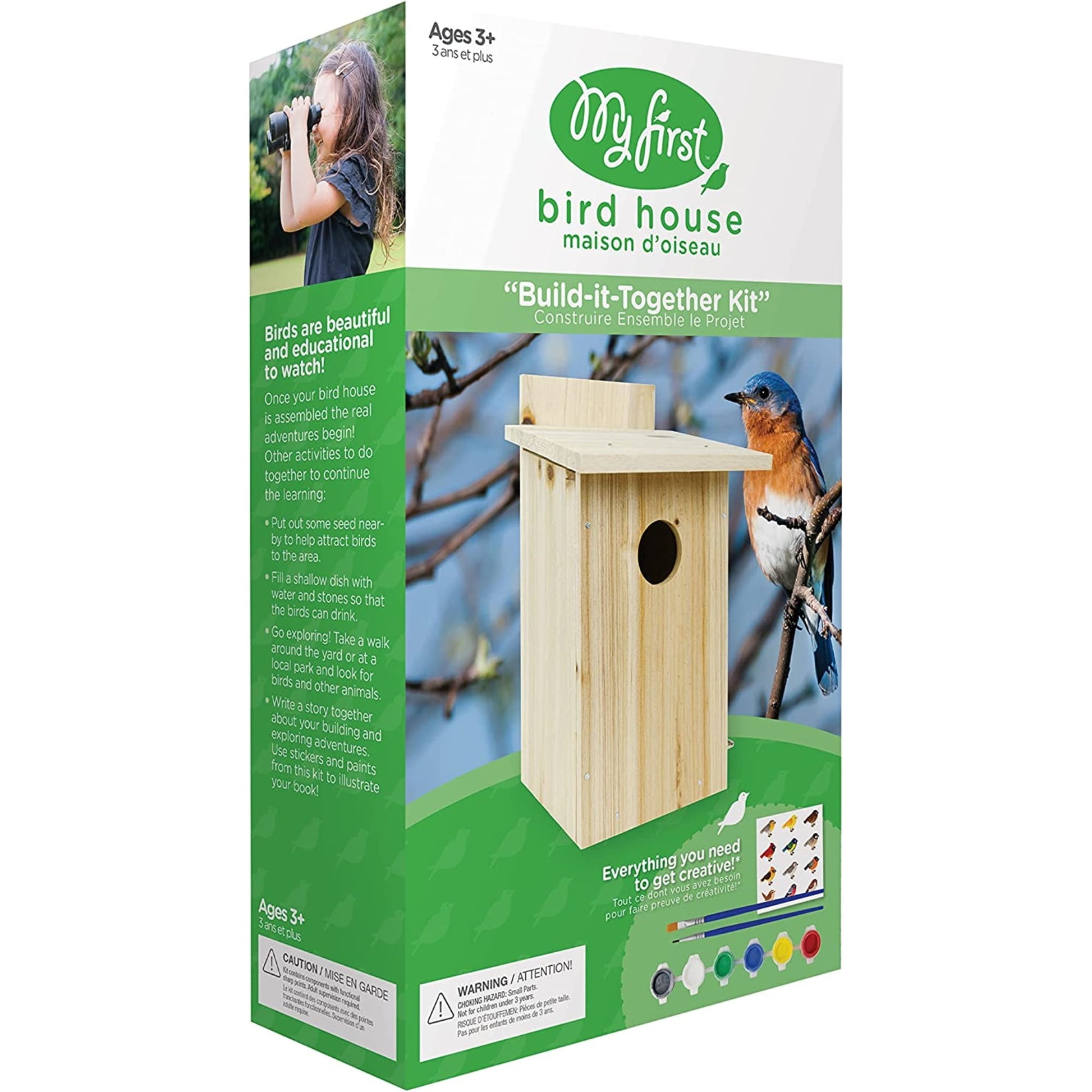 Nature's Way My First DIY Bird House To Paint, Assemble, and Decorate Wood Craft, 10"