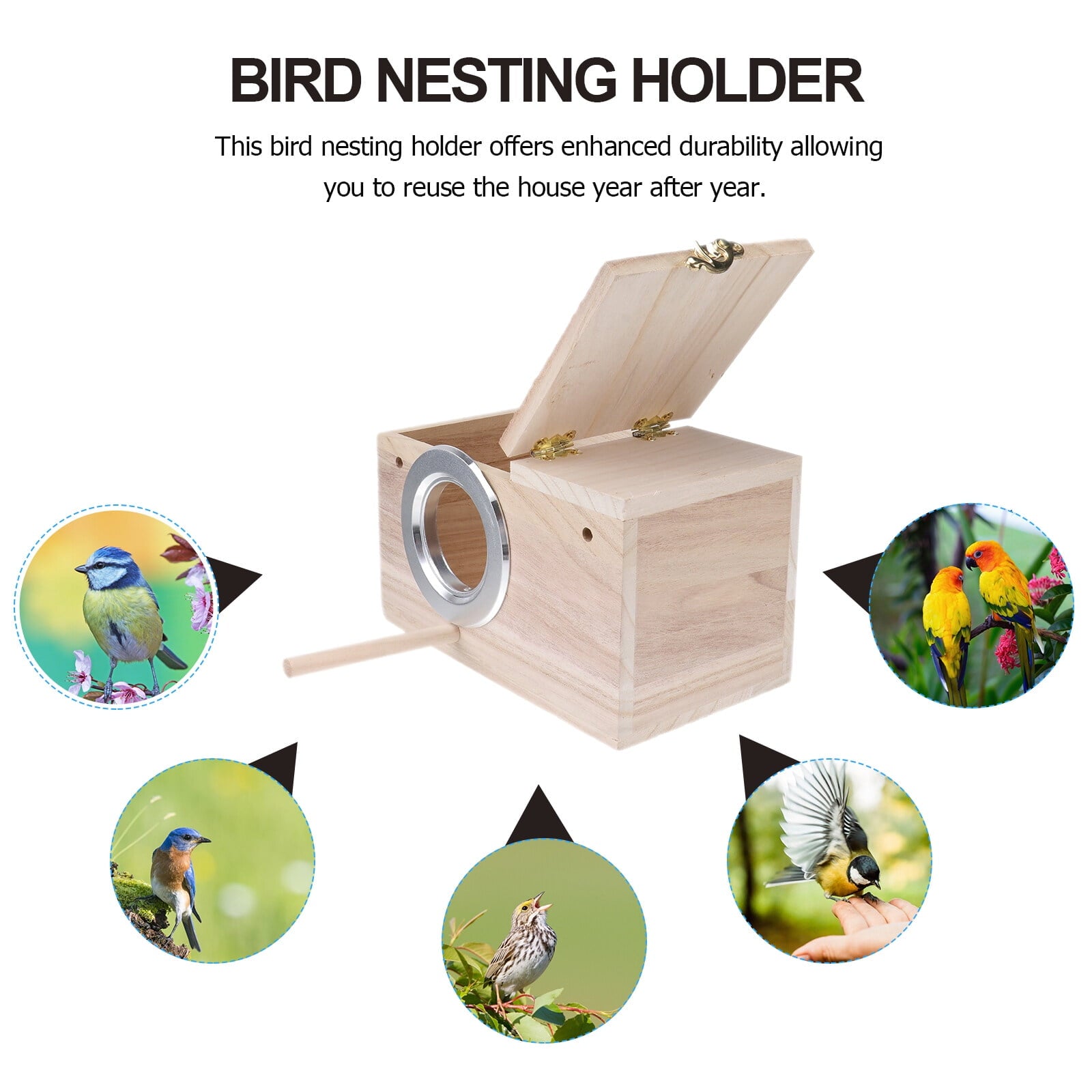 Parakeet Nesting Box Cockatiel Nesting Box, Wooden Bird House for Cockatiel Lovebirds