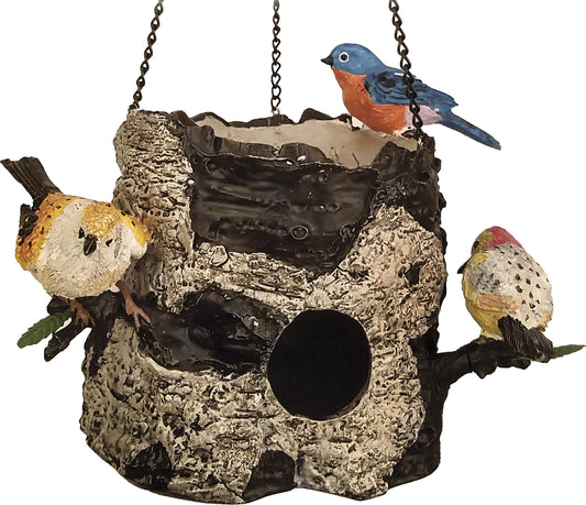 BIRDS/TREE STUMP BIRDHOUSE