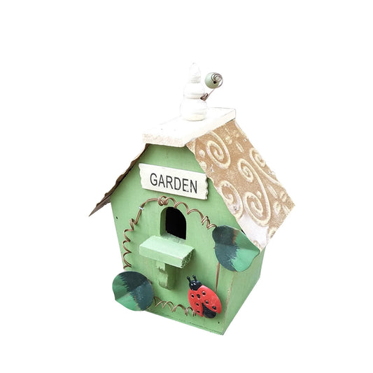 Wooden Bird House, Hanging Birdhouse for Outside, Wooden Nests Box Garden Patio DIY Decorative for Robin Budgie Swallow Little Sparrow Finch Throstle or Medium Size Birds
