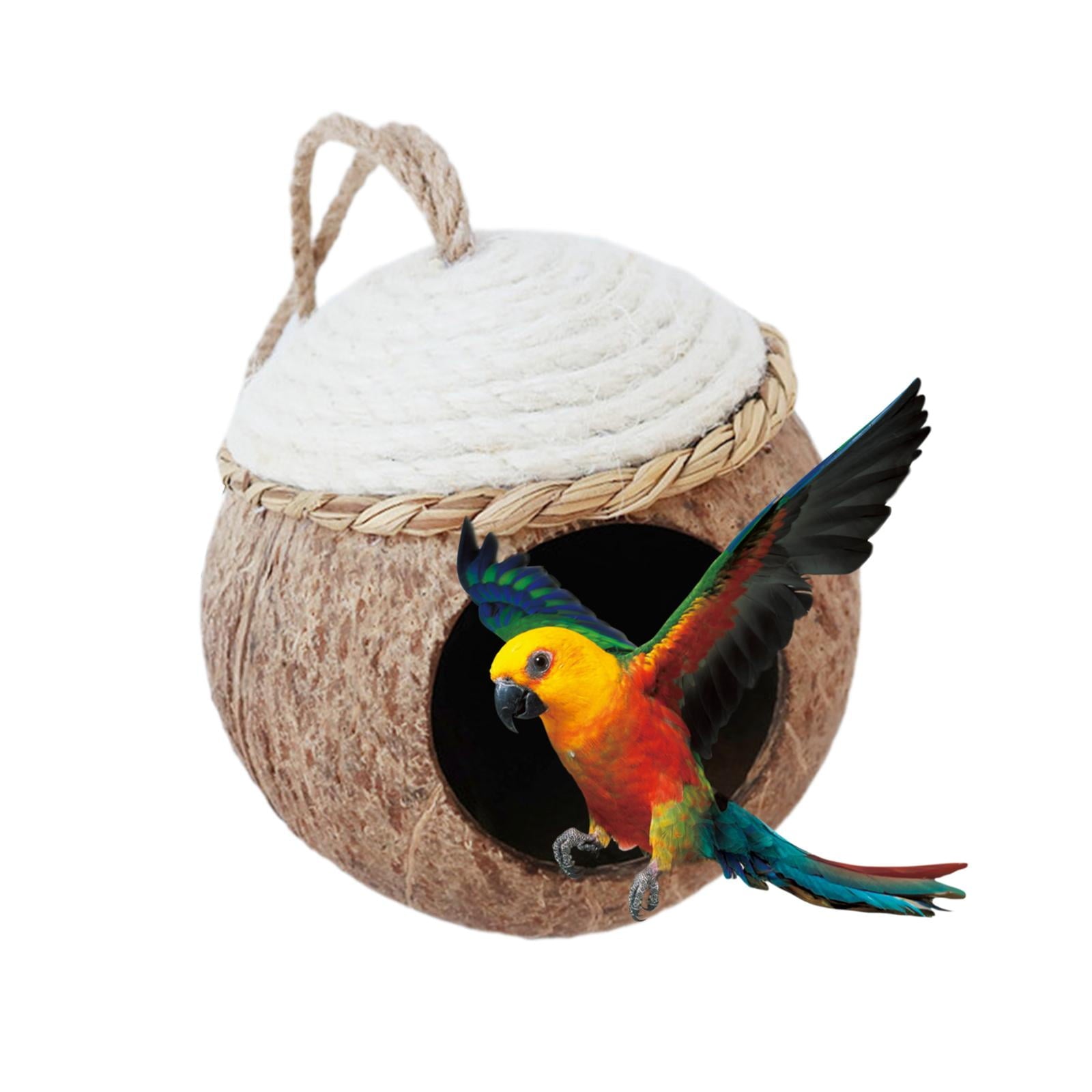 perfeclan Coconut Shell Birds Nest, Hanging Bird House, Outside Birds Hut,Small Animals House, Bird Cage for Budgies Parakeet Canary