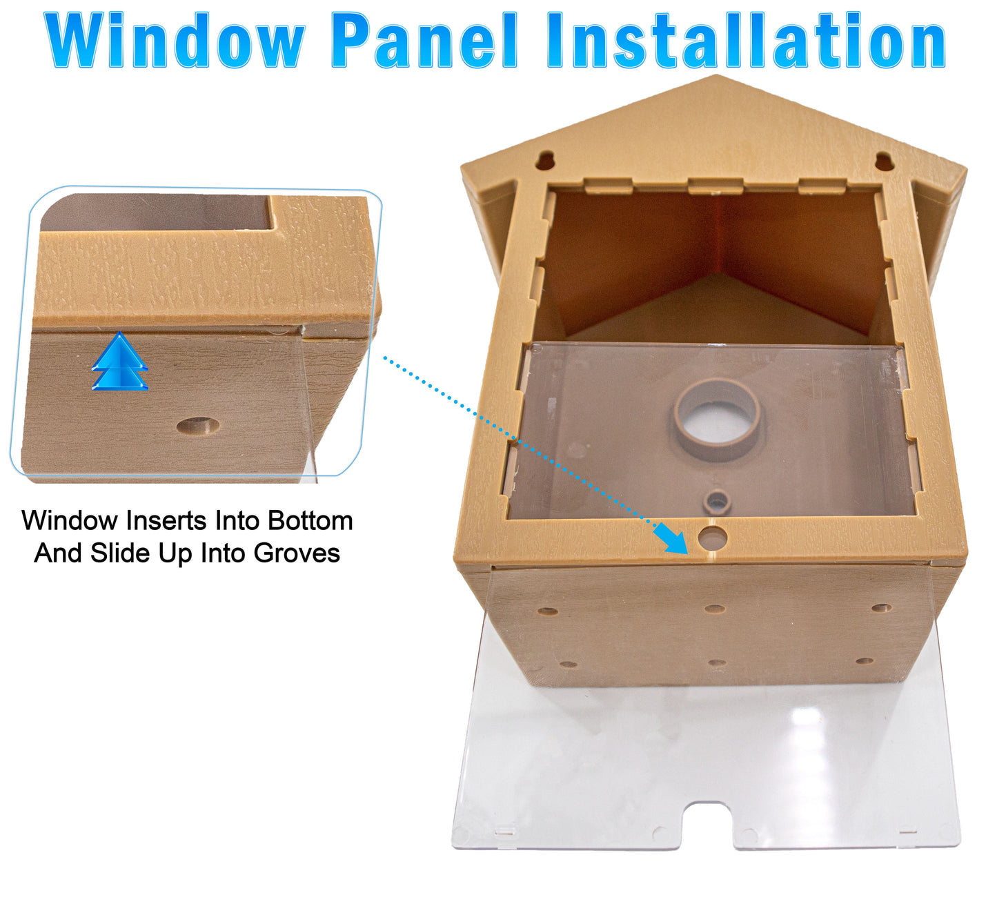 2 See Through One Way Mirrored Bird House - Suction Cup Window Mounted Bird Nesting Box