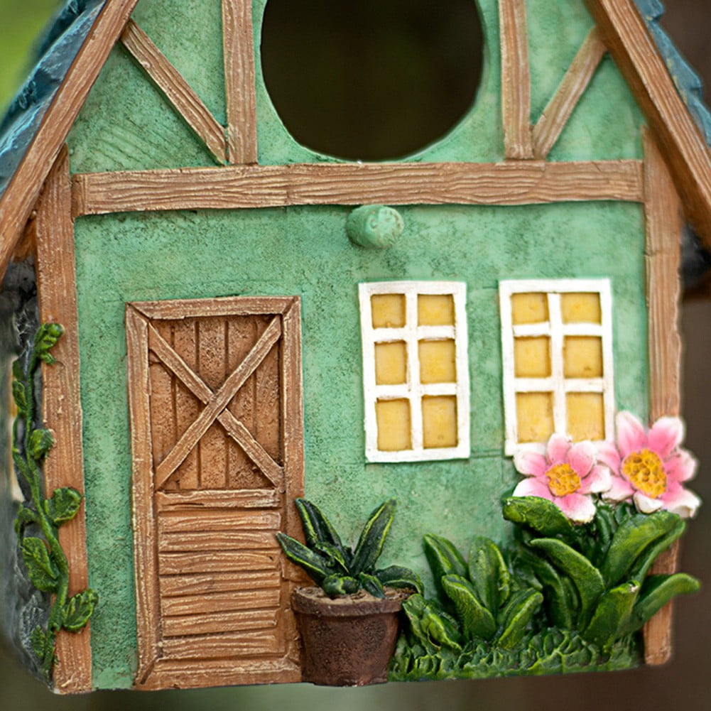 Outdoor Hanging Bird Nests, Hummingbird Houses, Garden Tree Decorations, Resin Ornaments (Simulated House)