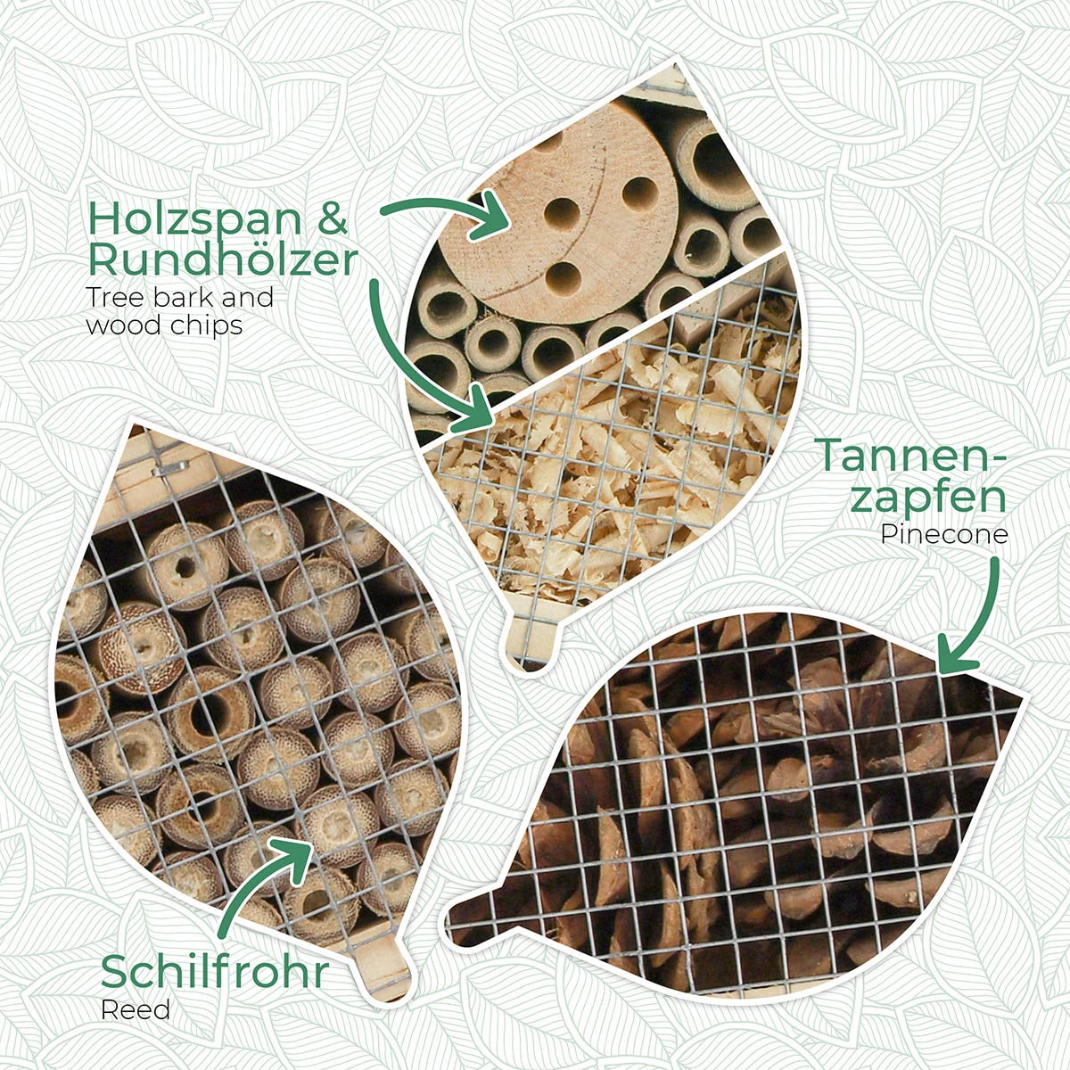 Gorges Markenwelt Wildlife Friend Untreated Pine Wood Insect Hotel with Zinc Roof Brown