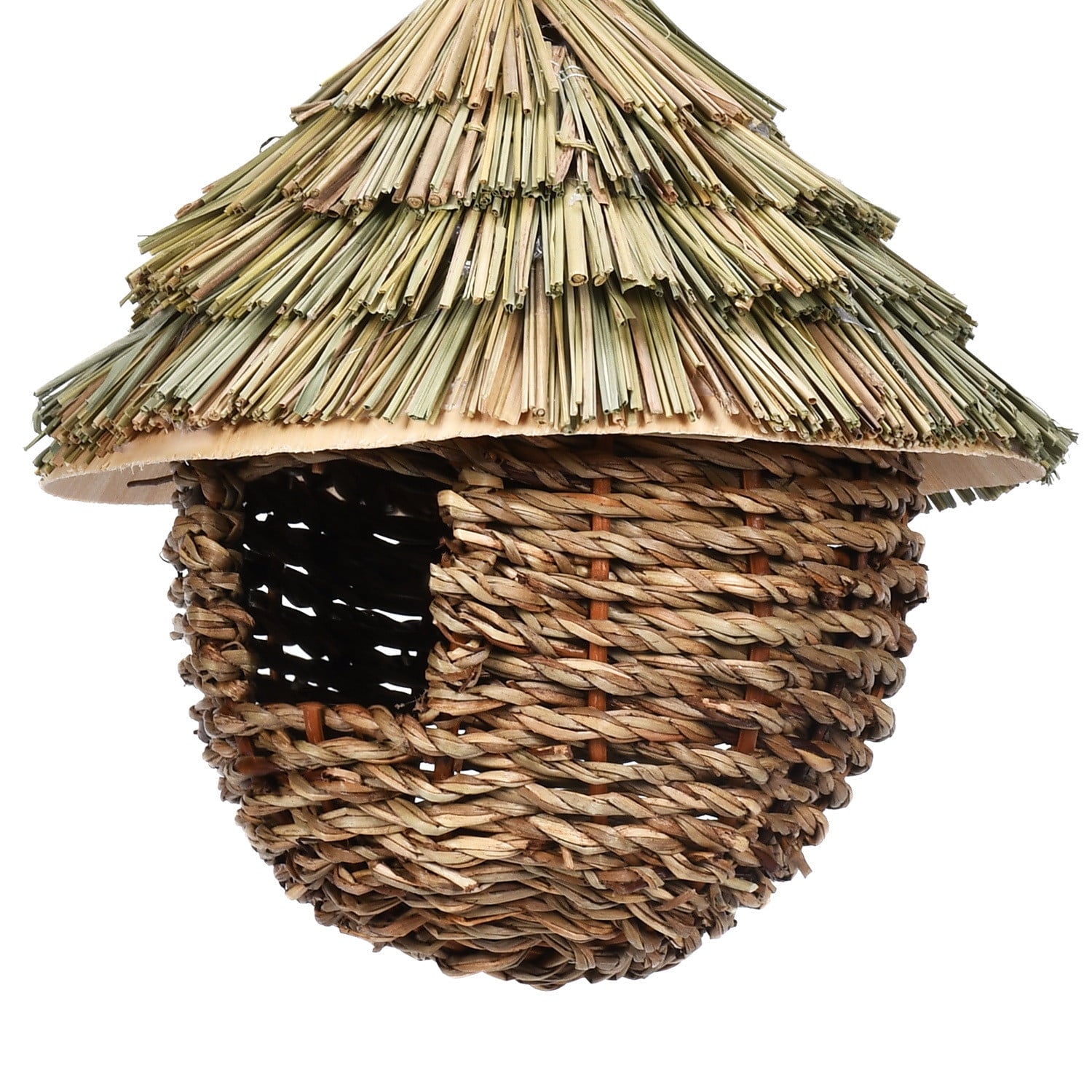Ikohbadg Hand-woven Hummingbird House, Creative Bird Nests, Hibiscuser Grass Simulation Birdhouse, Outside for Nesting Decorative Birds, Gardening Hanging Decoration