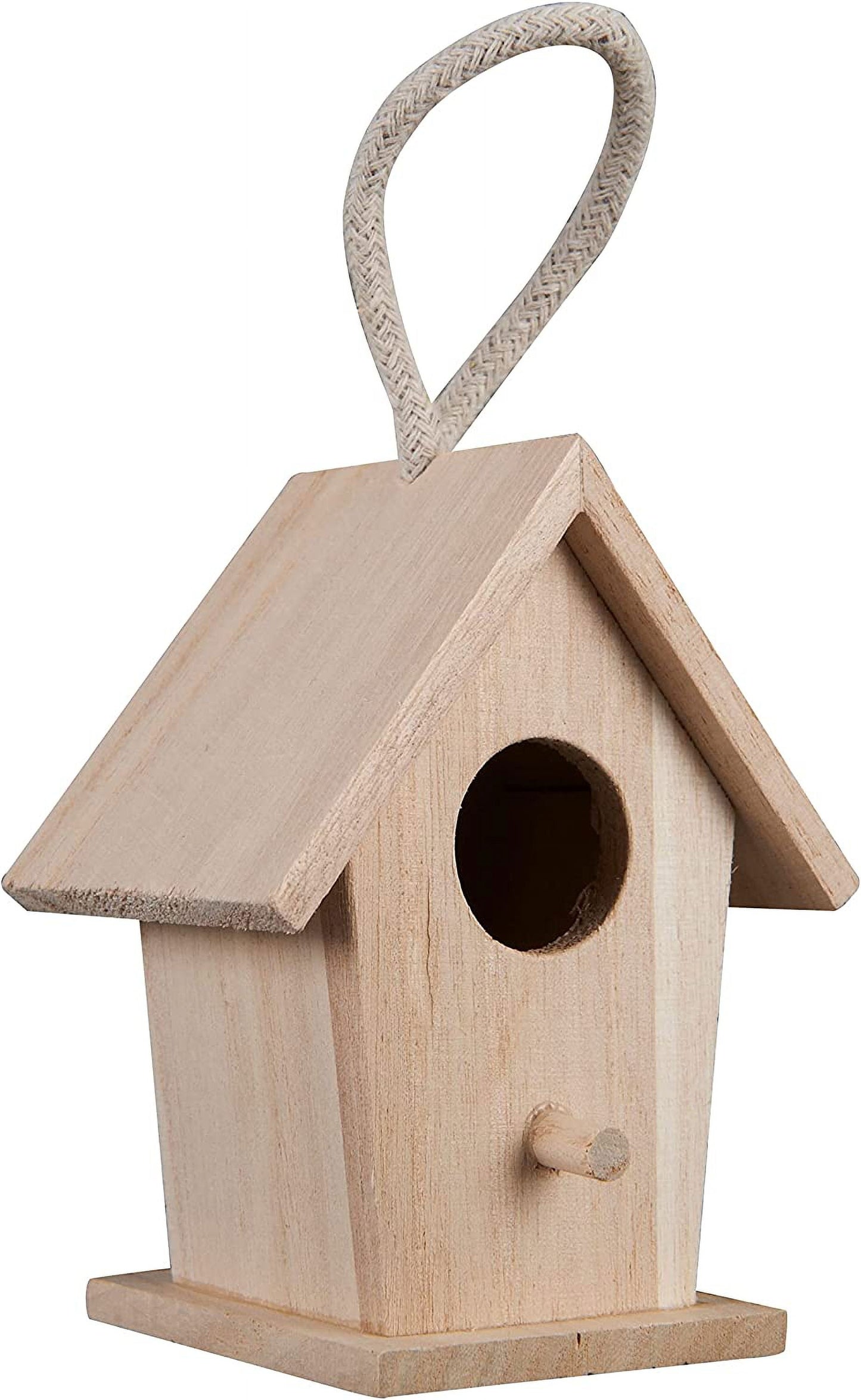 4.3" Traditional Birdhouse by Make Market - Unfinished Hanging Birdhouse Made of 100% Wood - Outdoor Nesting Boxes - Bulk 12 Pack
