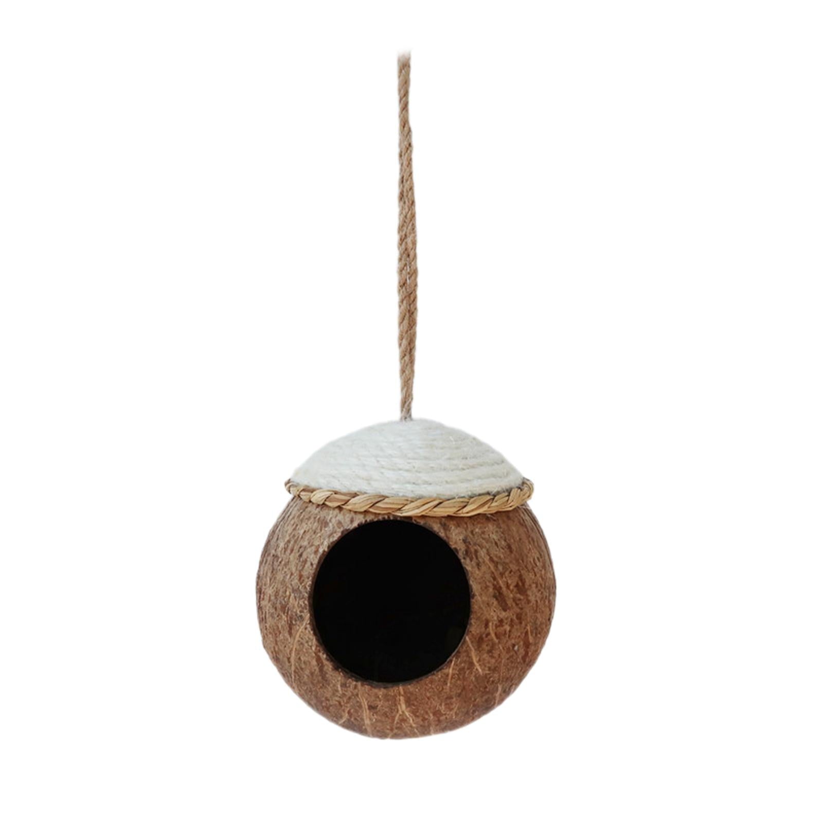 perfeclan Coconut Shell Birds Nest, Hanging Bird House, Outside Birds Hut,Small Animals House, Bird Cage for Budgies Parakeet Canary