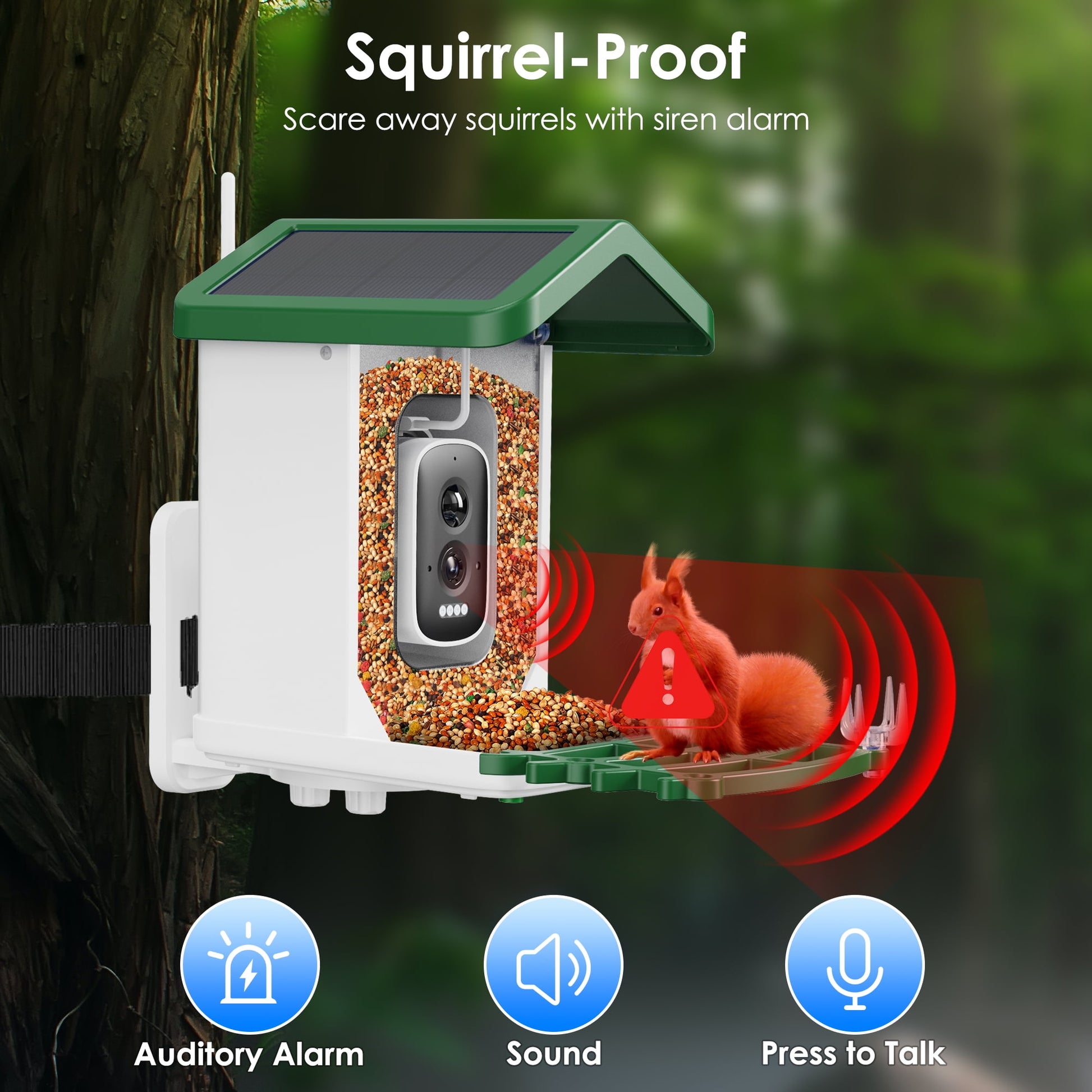 ImmSss Bird Feeder with Camera, AI Identify Bird Species,Solar Smart Hummingbird House with 2.5K HD Cam,Live View,Instant Arrival Alerts,Capture Bird Video,Squirrel-Proof,Ideal Gift for Bird Lover