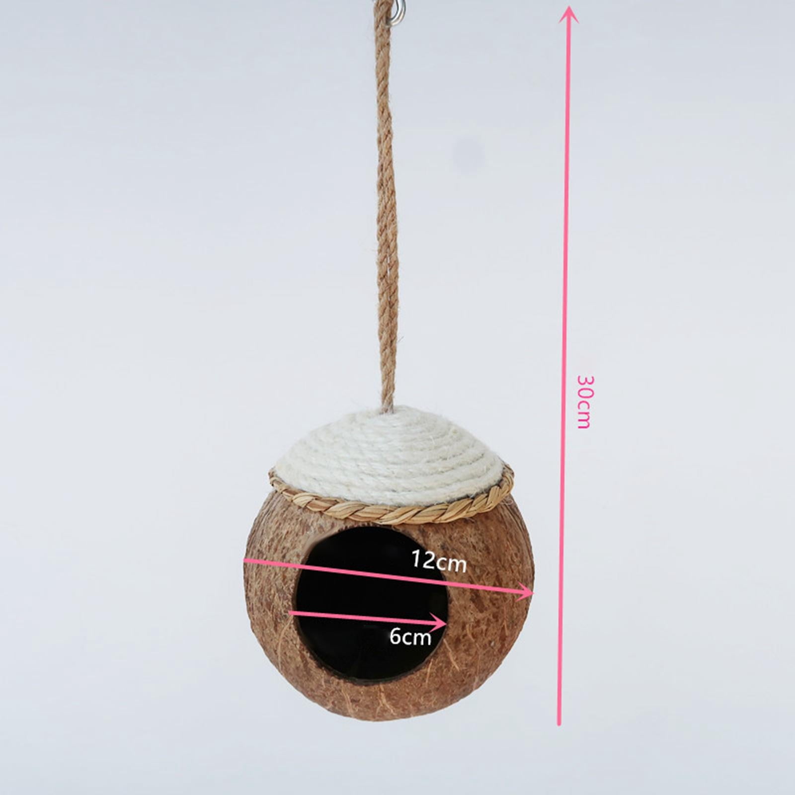 perfeclan Coconut Shell Birds Nest, Hanging Bird House, Outside Birds Hut,Small Animals House, Bird Cage for Budgies Parakeet Canary