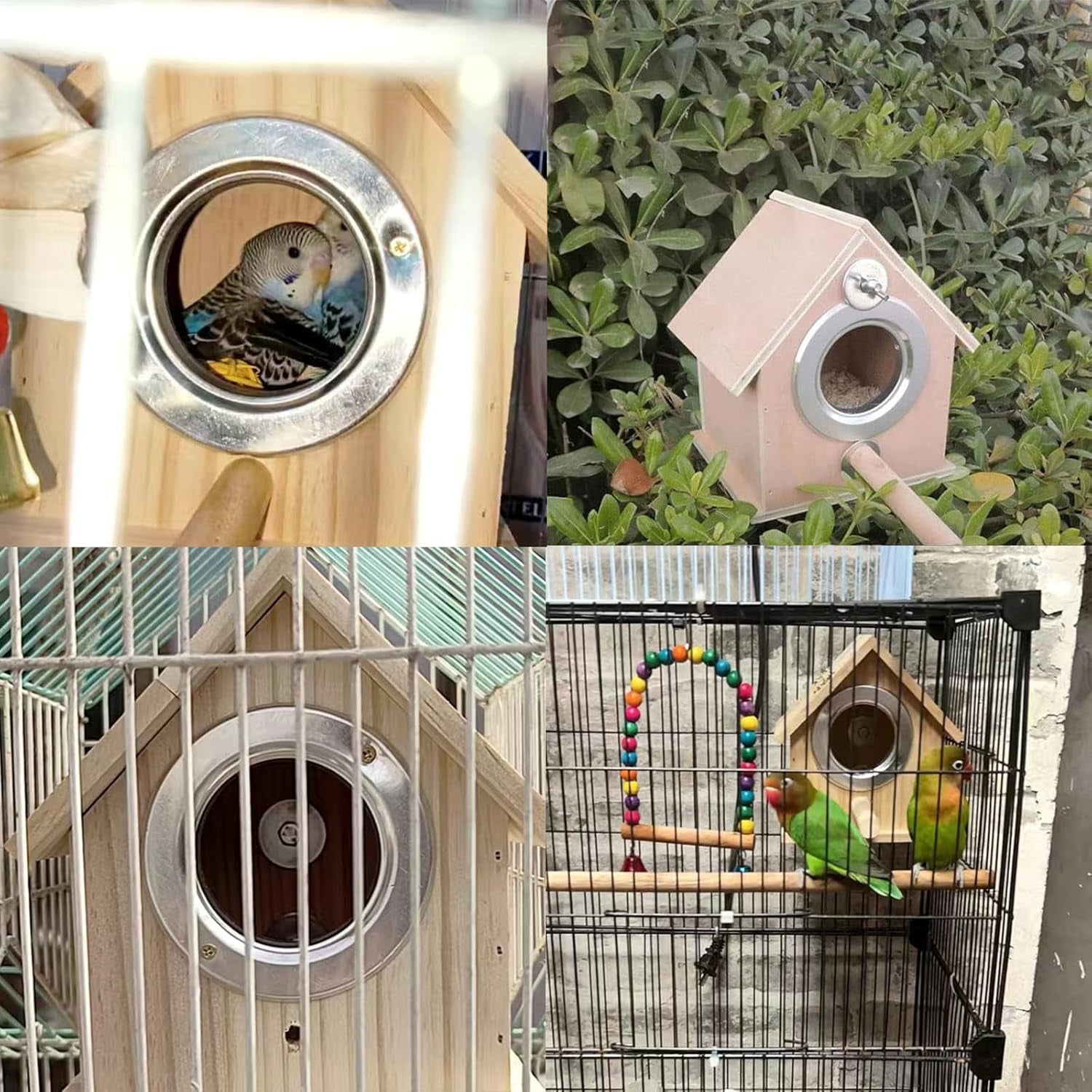 kathson Parakeet Nest Box Bird Nesting House Parrot Breeding Mating Box for Lovebirds Cockatiel Budgie Finch parrotlets-XL