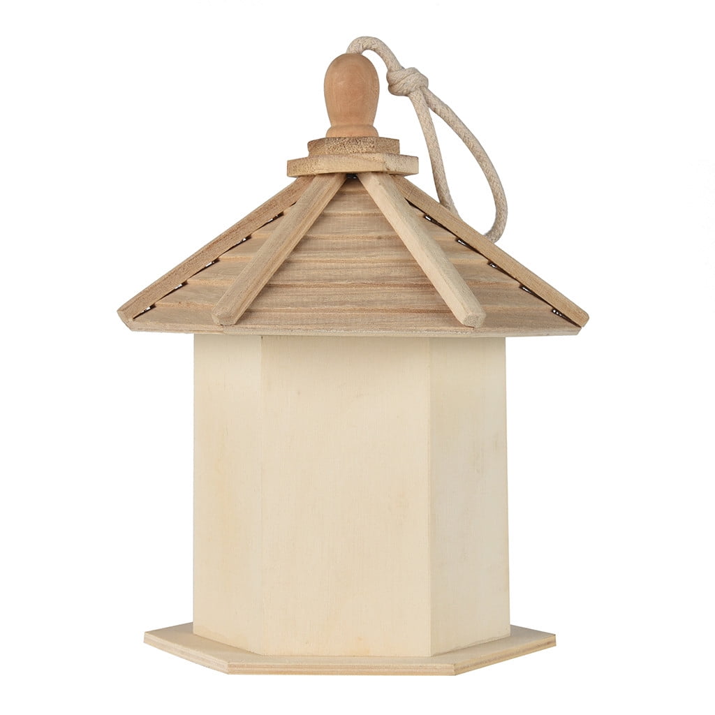 Lanhui Outside Wooden Bird House, Ventilation Hanging Bird House for Small Bird Chickadees Sparrows