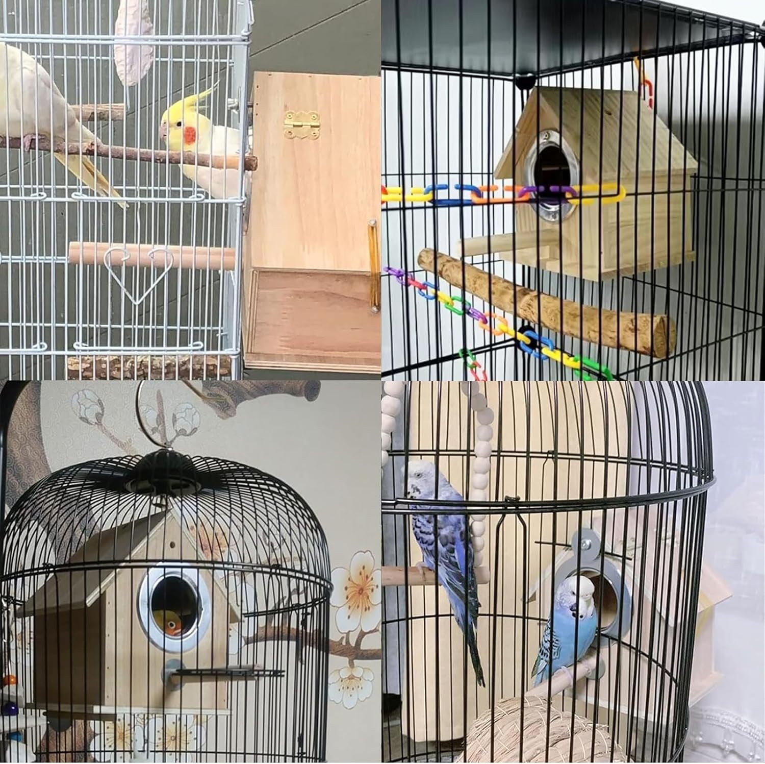 kathson Parakeet Nest Box Bird Nesting House Parrot Breeding Mating Box for Lovebirds Cockatiel Budgie Finch parrotlets-XL