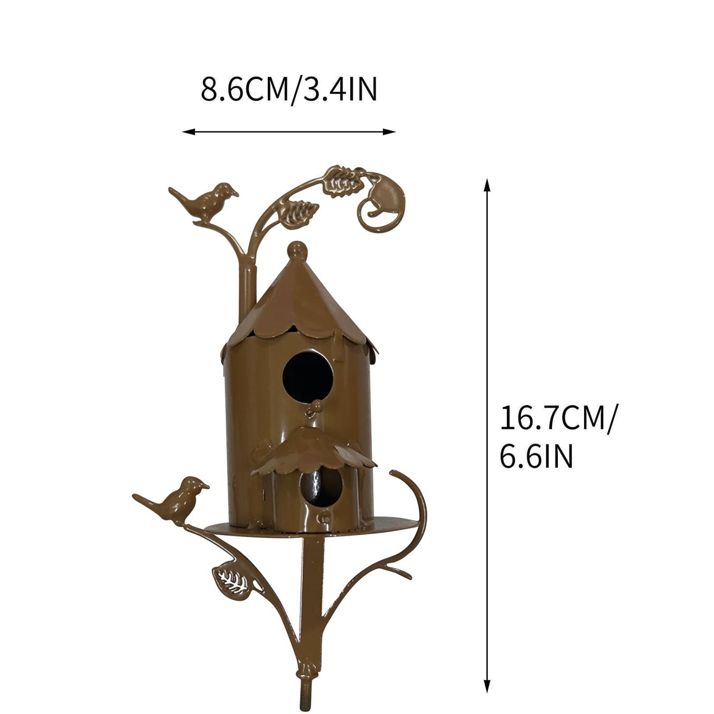 Metal Bird House for Outdoor, Outside Garden Birdhouse, Birdhouses Stake with Poles, Art Bird House for Outdoors Patio Backyard Decoration