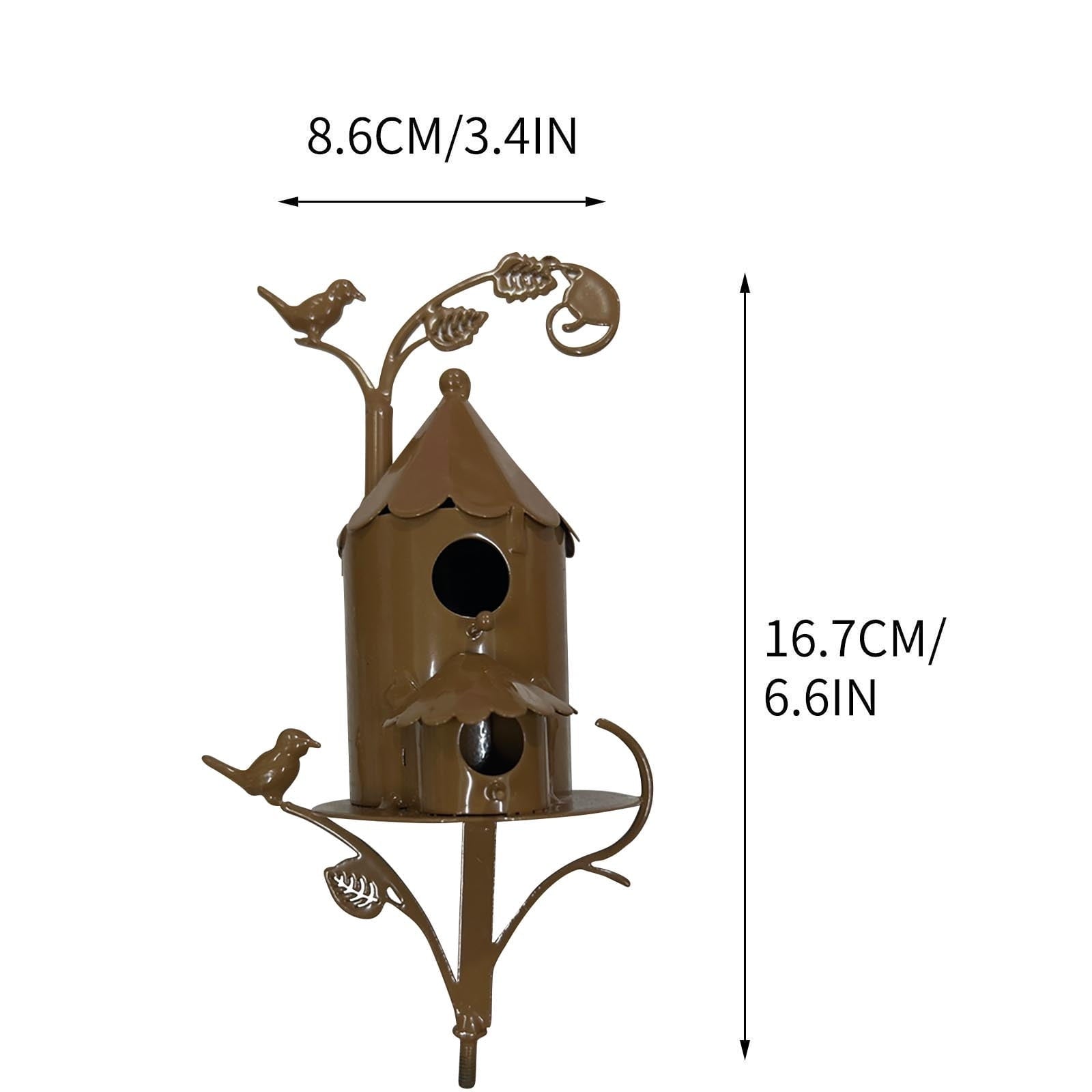 Metal Bird House for Outdoor, Outside Garden Birdhouse, Birdhouses Stake with Poles, Art Bird House for Outdoors Patio Backyard Decoration