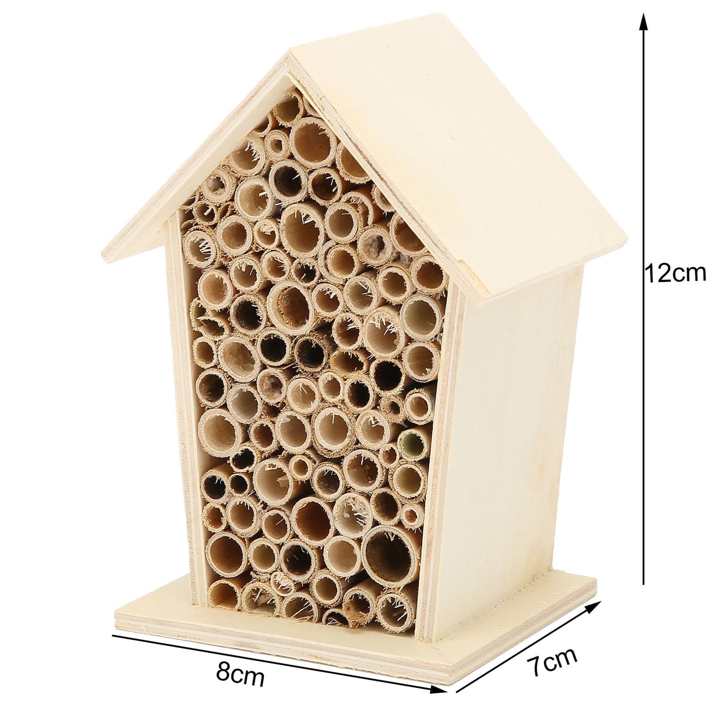 2PCS Wooden Bee House, Bee Hive Nest Houses for Pollinating Bees Mason Bees Wood Bee Room Hotel Shelter Nests Box for Outdoor Parks Garden Decoration