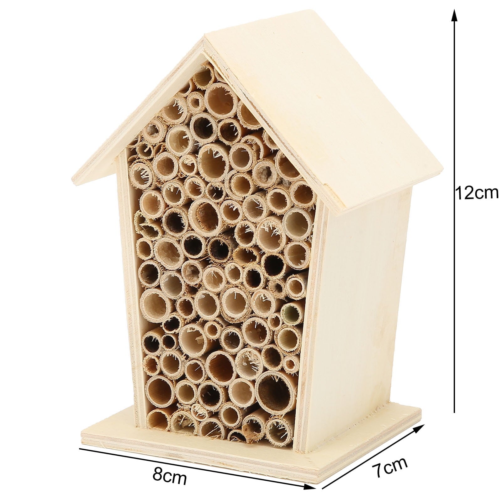 2PCS Wooden Bee House, Bee Hive Nest Houses for Pollinating Bees Mason Bees Wood Bee Room Hotel Shelter Nests Box for Outdoor Parks Garden Decoration