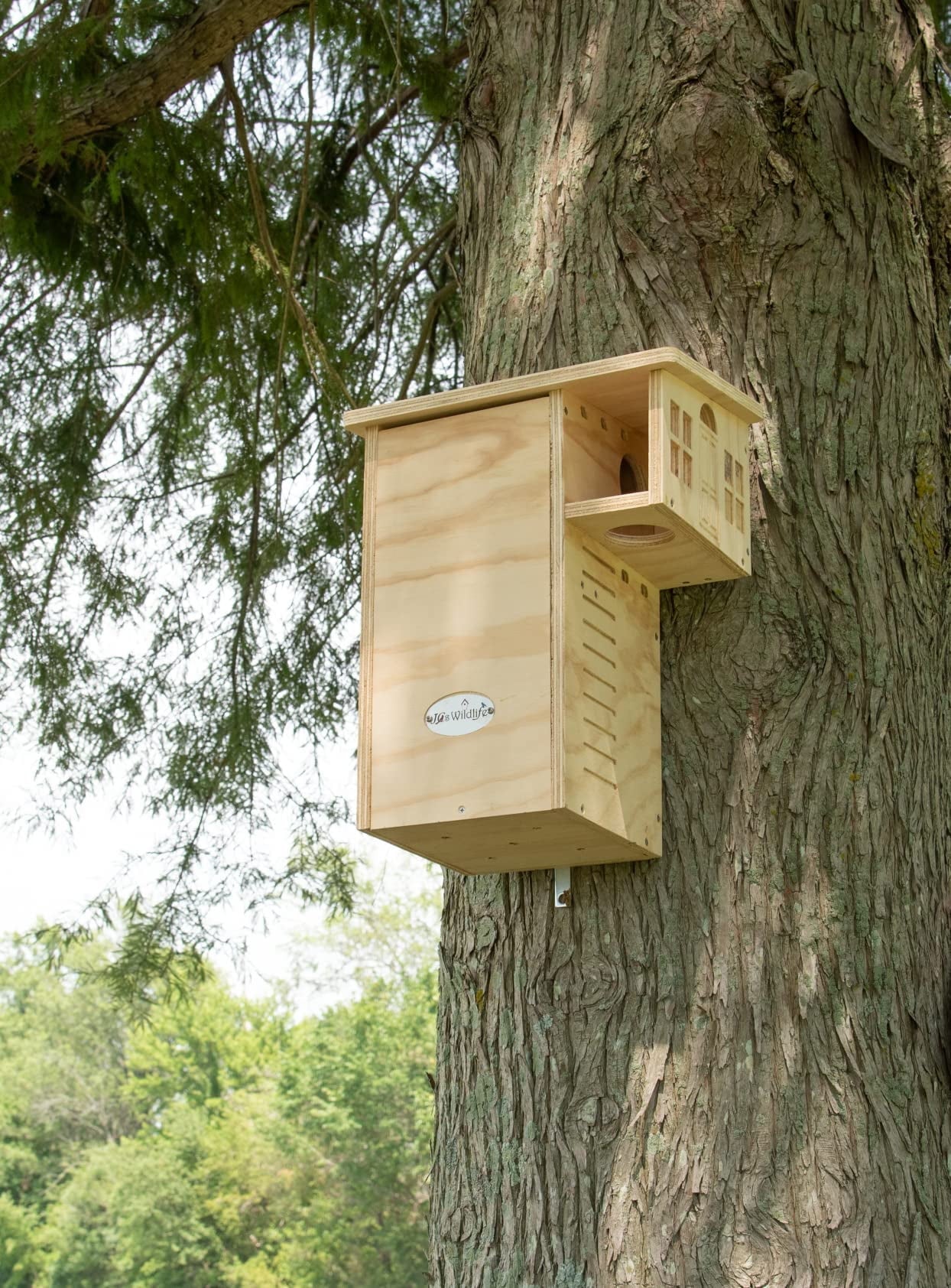 JCS Wildlife Plywood Squirrel House Nesting Box � Durable, Spacious Shelter for Squirrels