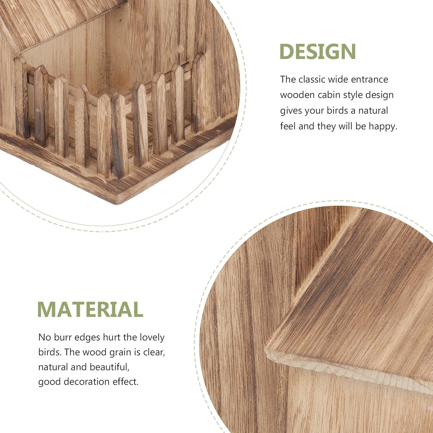 Free Standing Bird Feeder,Cockatiel Nesting House Outdoor Bird House Outdoor Garden Bird House Wood Parakeet Nest