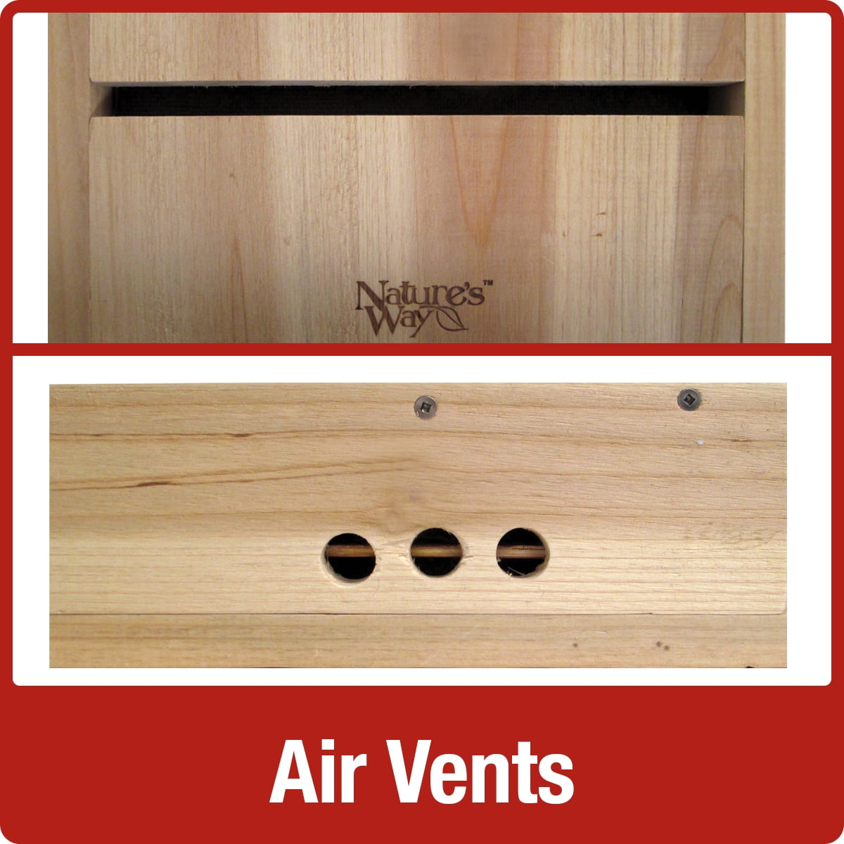 Nature's Way Bird Products Cedar Bat House, 3-Chamber, Brown