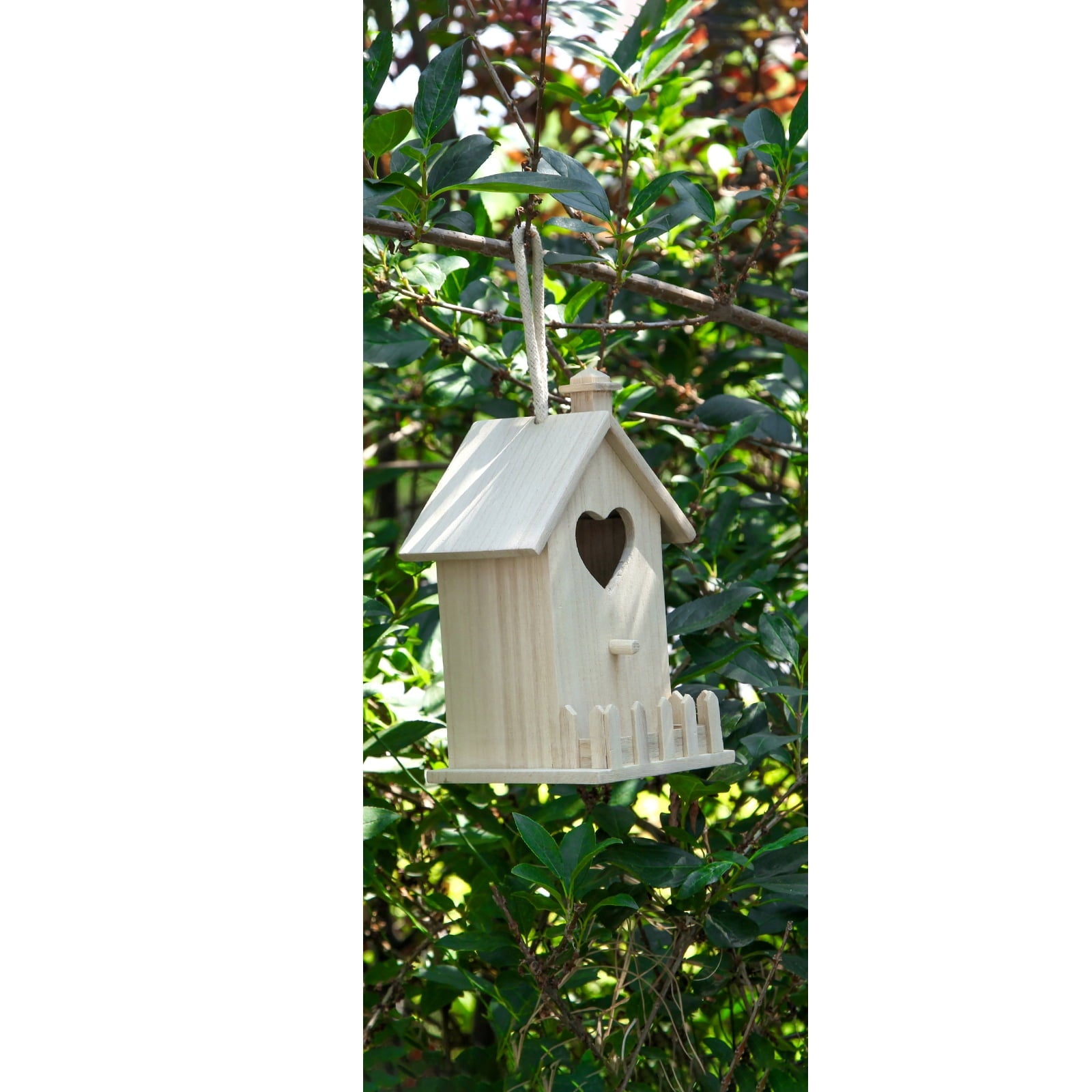 8" Wooden Assorted Birdhouse by Make Market - Unfinished Birdhouse Made of 100% Wood - Outdoor Nesting Boxes - Bulk 6 Pack
