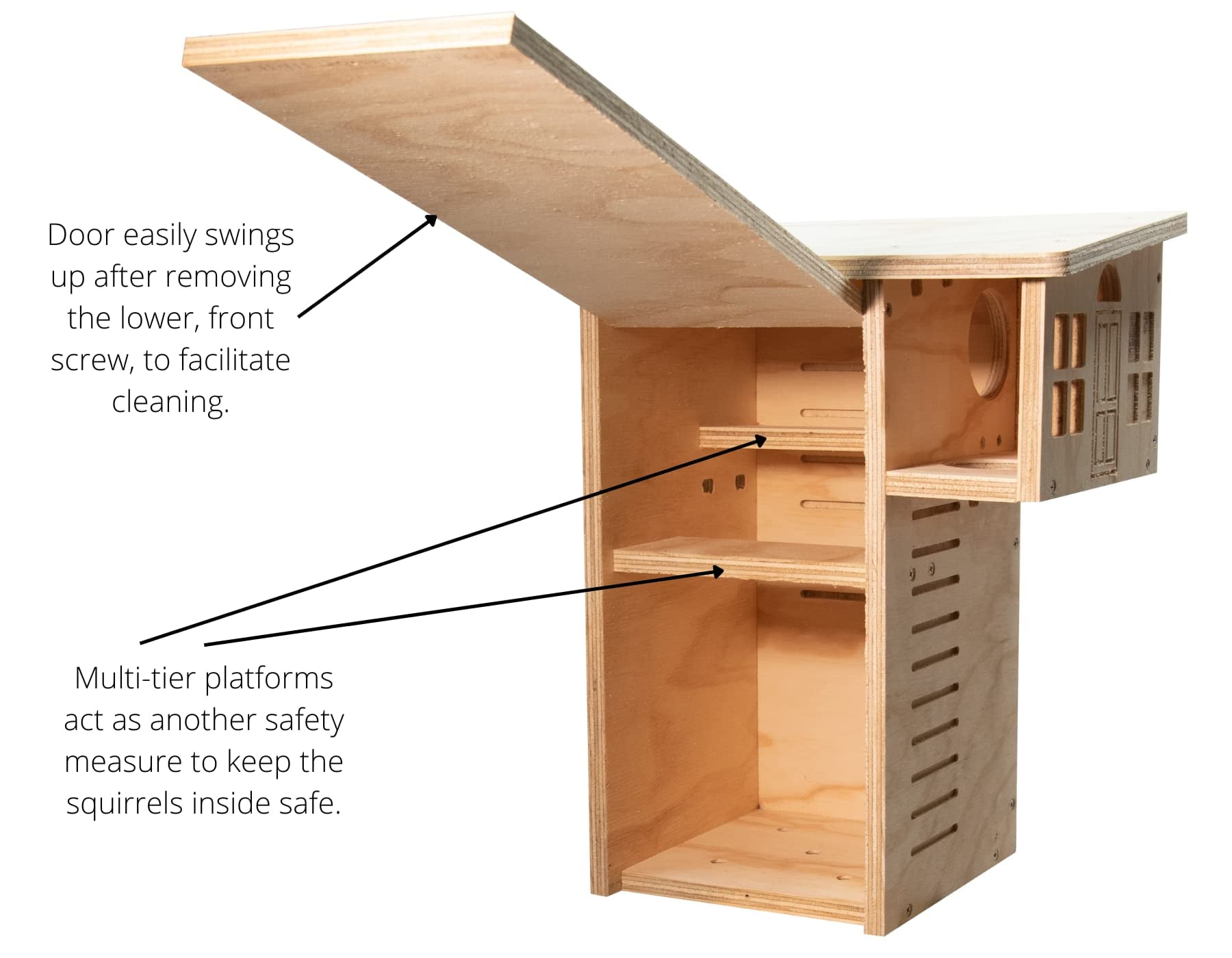JCS Wildlife Plywood Squirrel House Nesting Box � Durable, Spacious Shelter for Squirrels