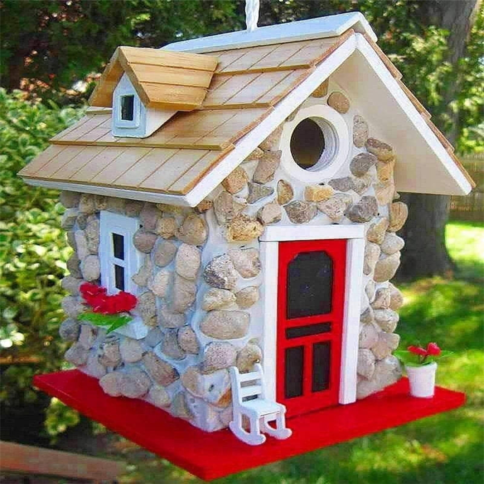 ZPAQI Wooden Bird Houses Wild Birds Home Small Bird Nest for Outdoor Garden Birdhouse