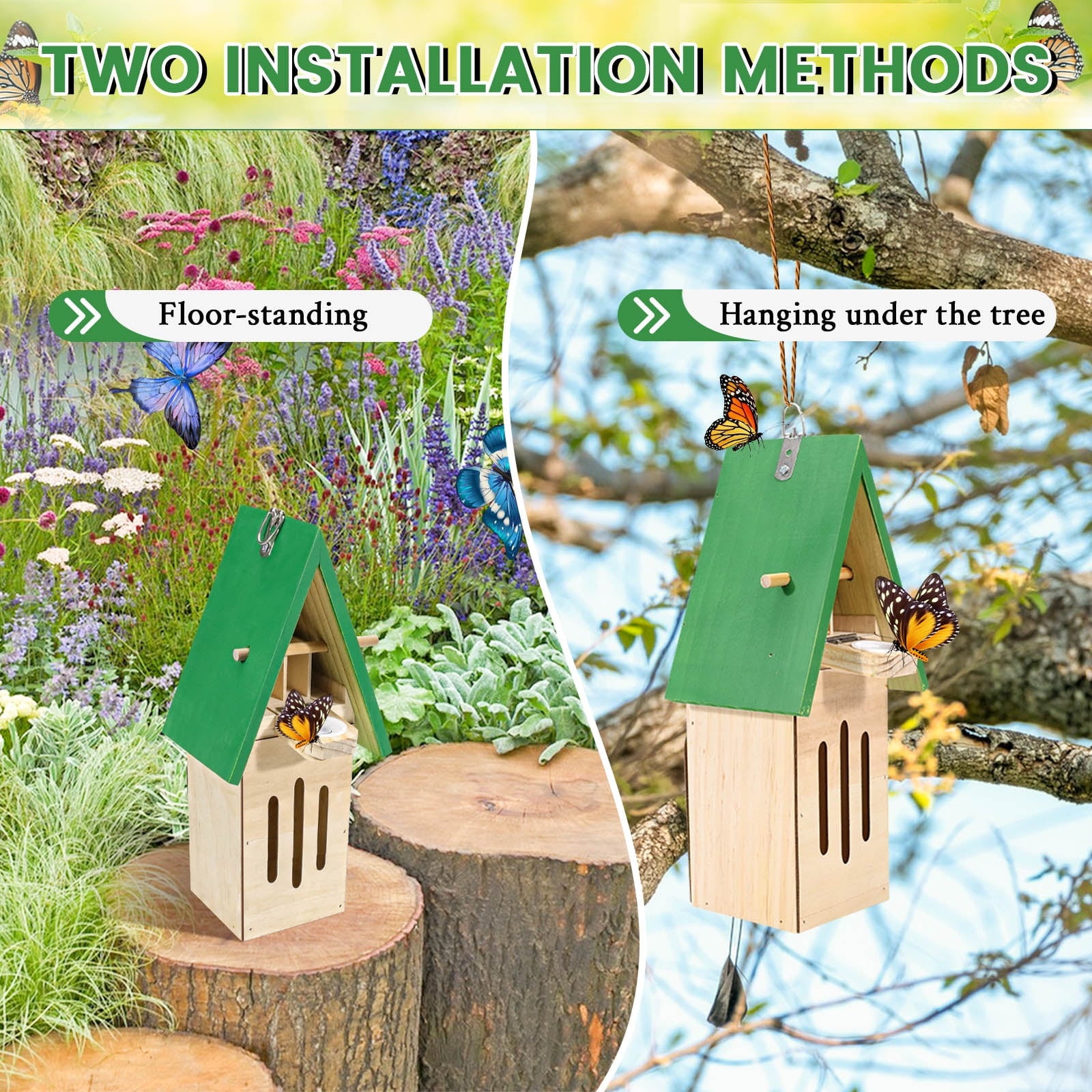 Butterfly Houses for The Garden, Butterfly Feeders for Outdoors Hanging, Butterfly House and Feeder for Garden Decoration