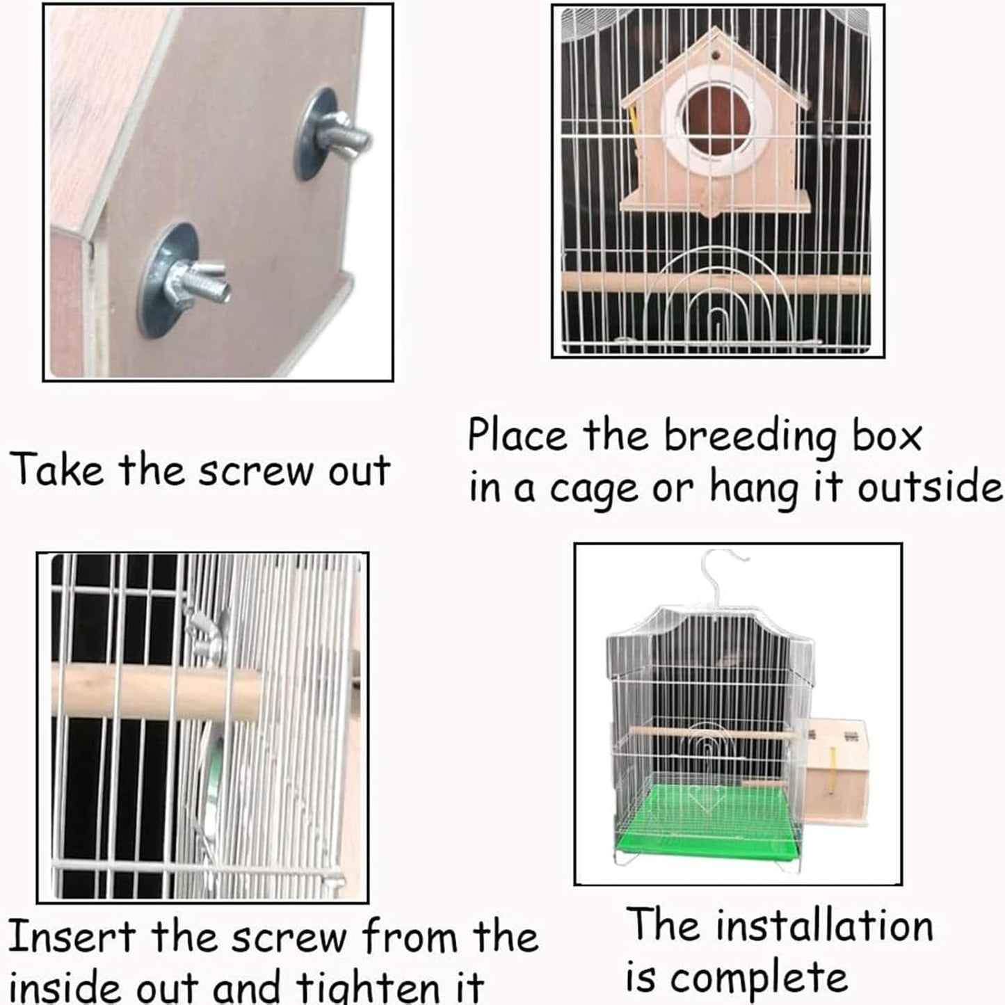 kathson Parakeet Nest Box Bird Nesting House Parrot Breeding Mating Box for Lovebirds Cockatiel Budgie Finch parrotlets-XL