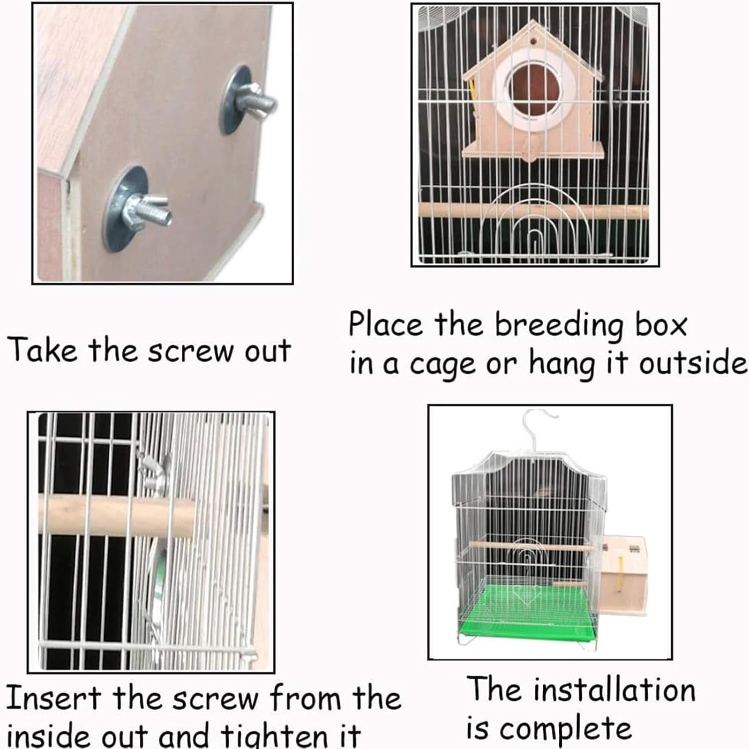 kathson Parakeet Nest Box Bird Nesting House Parrot Breeding Mating Box for Lovebirds Cockatiel Budgie Finch parrotlets-XL