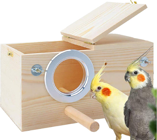 Parakeet Nest Box Budgie Nesting House Cockatiel Breeding Parrots Mating Box for Lovebirds Large and Medium-Sized Birds (XL)